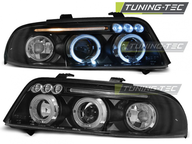 LED Angel Eyes Scheinwerfer für Audi A4 B5 Facelift 99-00 schwarz